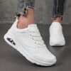 Newness The Dubai Breeze White Leather Sneakers Breathable comfortable white leather sneakers with perforations and air cushion technology
