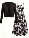 Effortlessly elegant Newness Summer Solstice Floral Print Dress Set A sophisticated two piece set featuring a floral print dress and matching accessories perfect for any occasion
