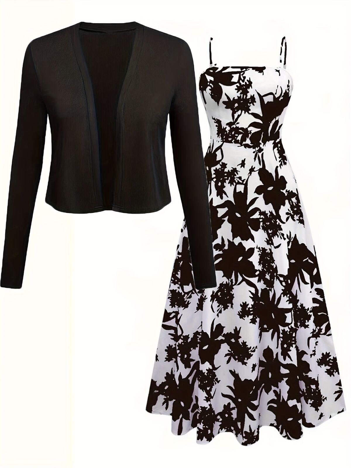 Effortlessly elegant Newness Summer Solstice Floral Print Dress Set A sophisticated two piece set featuring a floral print dress and matching accessories perfect for any occasion