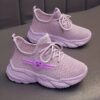 Adorable Tiny Treads girls knitted sneakers in sizes 2 6 featuring a breathable knit upper lightweight PVC sole and fun cartoon pattern Perfect for active play and everyday wear