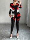 The Newness Riviera Chevron Knit Set A stylish three piece outfit in a flattering chevron knit pattern Perfect for any occasion this versatile set effortlessly blends chic style with ultimate comfort