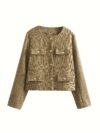 Autumn Edge Womens Chic Long Sleeve Button Up Blazer in versatile style perfect for casual or formal occasions This FallWinter essential elevates any outfit