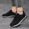 Newness Womens Fabric Sneakers Breathable comfortable and effortlessly chic Close up view showcasing fabric texture and design details