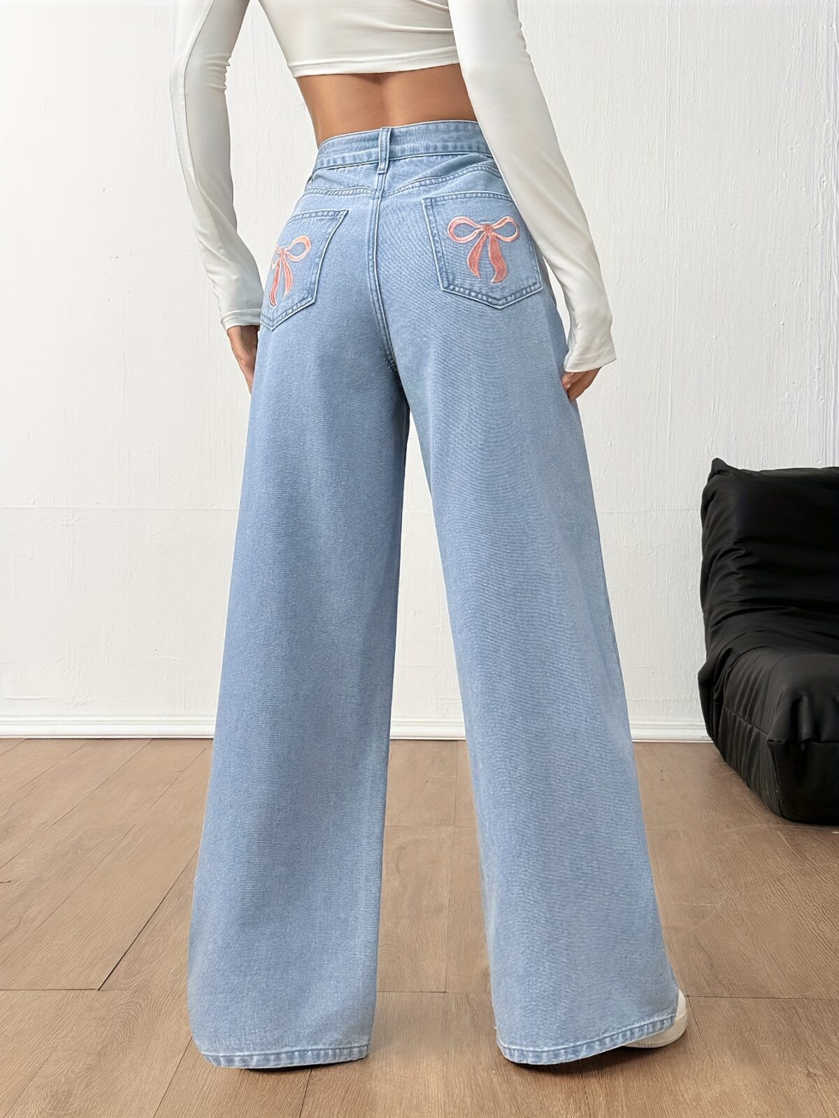 Casablanca Embroidered Wide Leg Pants in luxurious rayon blend effortlessly chic for weekend casual