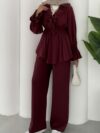 The Newness Milan Two Piece Pant Set in luxurious polyester A sophisticated and stylish two piece outfit perfect for any occasion