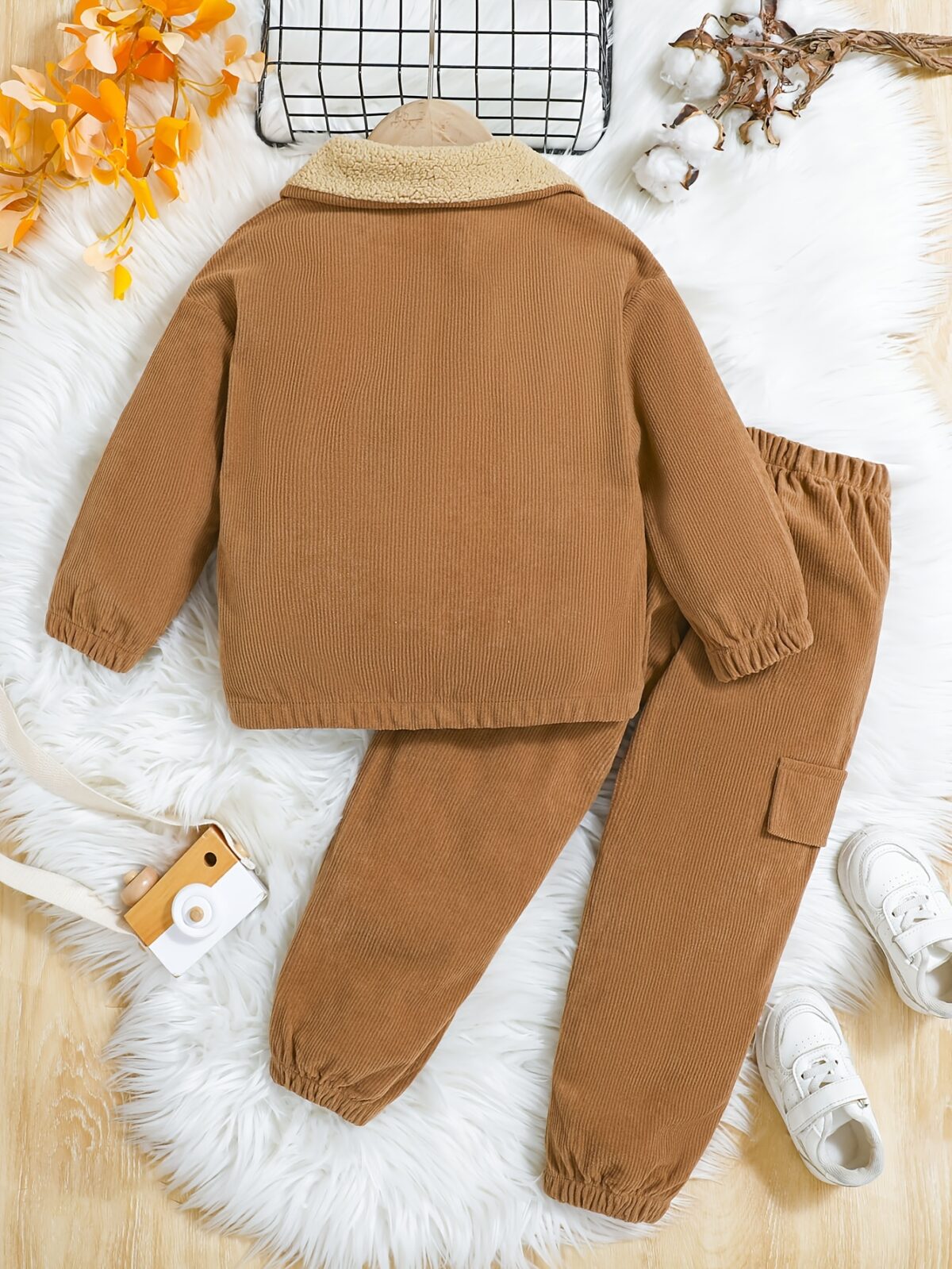 Newness Cozy Champ Boys Fleece Jacket and Pants Set A stylish and cozy fleece jacket and pants set for boys aged 12 and under perfect for autumn and winter adventures The machine washable set is shown in a trendy design offering both comfort and style