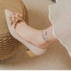 Newness Celestial Sparkle Floral Rhinestone Pumps Elevate your style with these dazzling floral rhinestone pumps perfect for weddings and special occasions Close up showcasing intricate floral detail and sparkling rhinestones