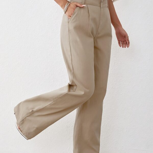 Casablanca High Waist Wide Leg Pants in 100 cotton shown in a flattering wide leg silhouette