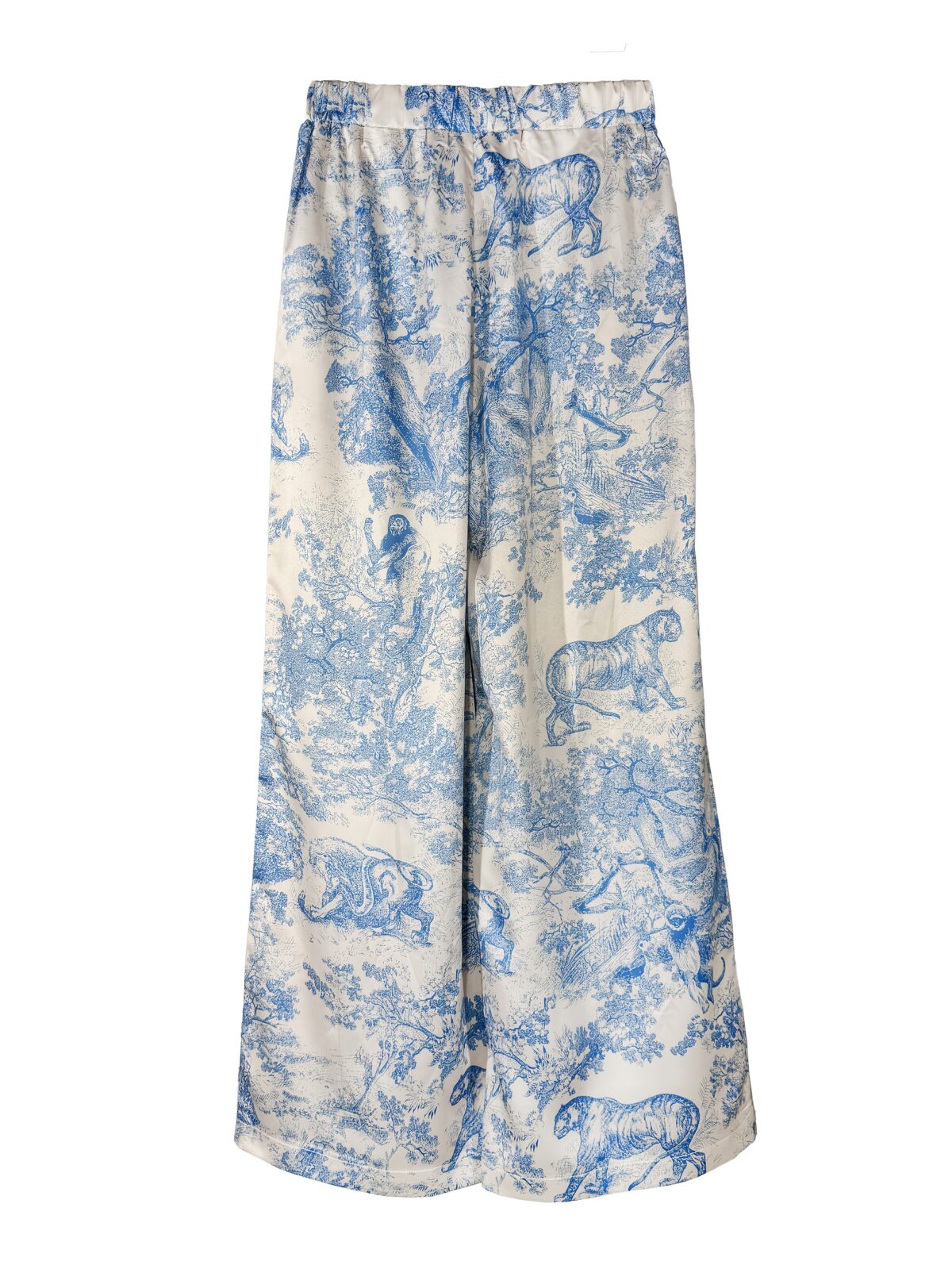 Effortlessly chic Riviera Romance floral print two piece set featuring a long sleeve shirt and wide leg pants perfect for all seasons