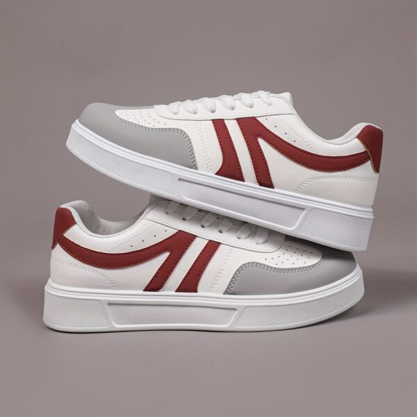 Cityscape White Low Top Sneakers with maroon accents showcasing comfortable fit and style
