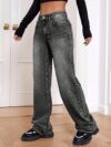 Flatlay of Newness Timeless Classic Straight Leg Jeans showcasing the perfect straight leg fit and versatile denim wash