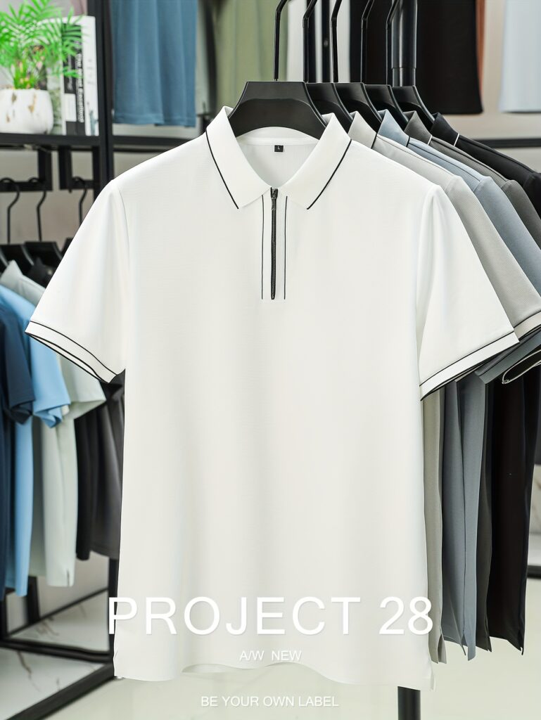 Summer Breeze Men's Zipper Polo Shirt: Breathable, stylish, and perfect for golf, sports, or casual summer wear.