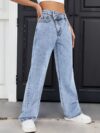 Effortless Chic Light Blue Straight Leg Denim Pants from Newness Premium denim straight leg fit versatile style