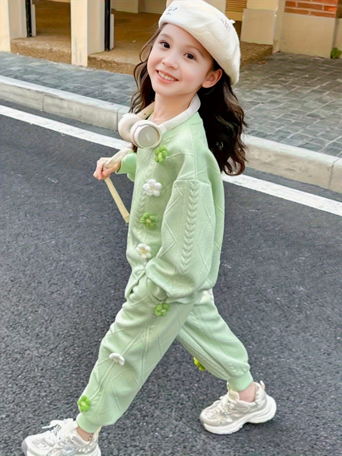 Adorable girls floral outfit perfect for spring and fall Two piece set in charming floral print by Newness