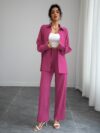 Effortless Chic Relaxed Casual Set in premium polyester Model wearing a comfortable and stylish two piece outfit perfect for everyday wear