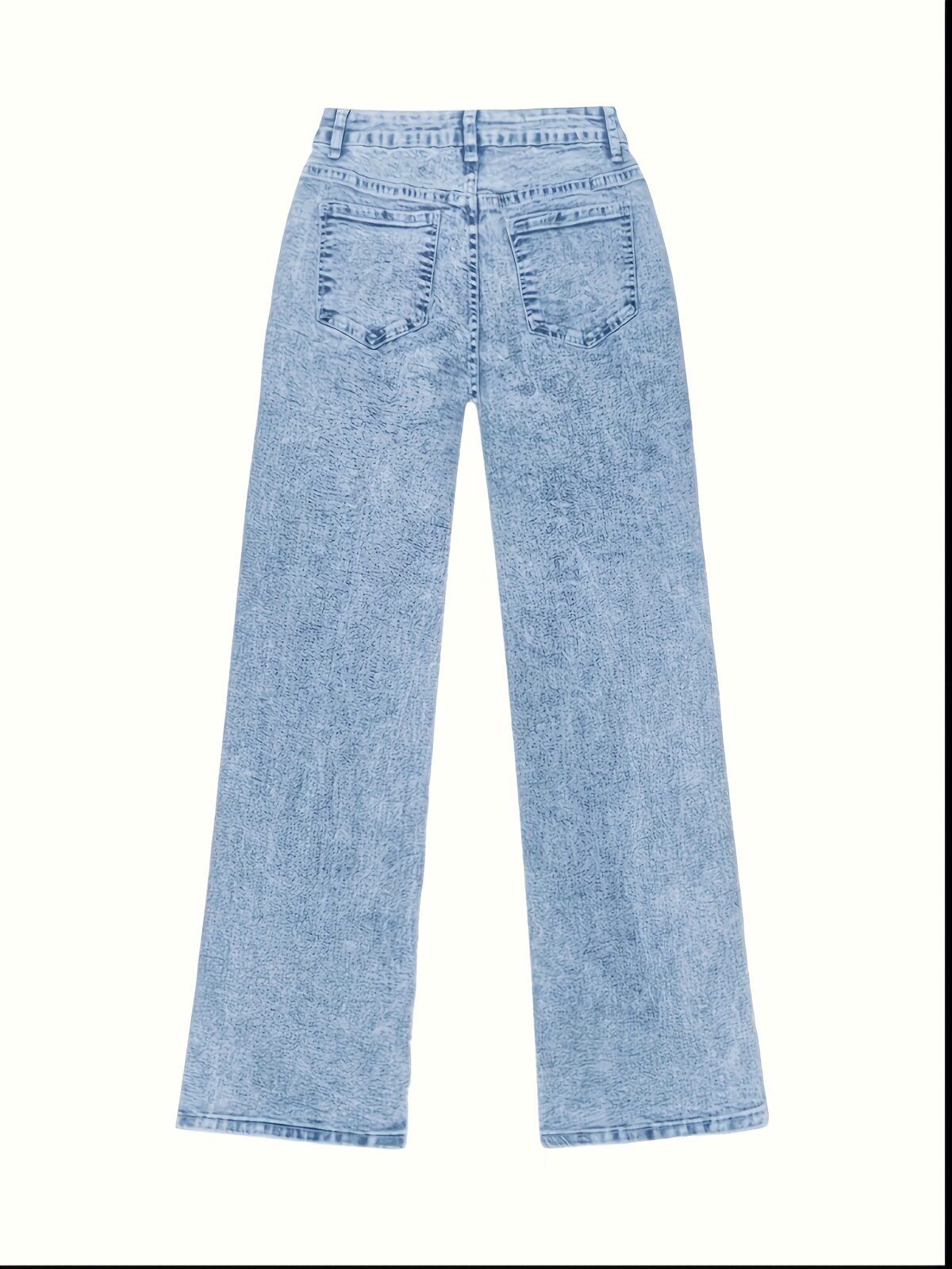 Model wearing Newness Dubai Breeze Wide Leg Jeans a light wash high waisted pair of wide leg jeans