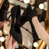 Newness Midnight Sparkle Black Sequin Stilettos Elevate your style with these dazzling black sequin stilettos perfect for weddings parties and special occasions
