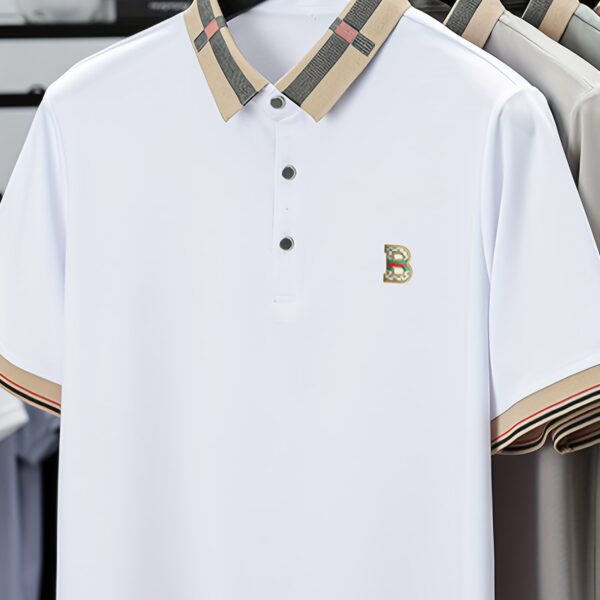 Newness Summer Breeze Men's Casual Polo Shirt in stylish alphabet pattern, perfect for summer. Short sleeve, breathable and fashionable.