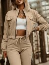 The Newness Uptown Casual Two Piece Suit A stylish and comfortable spring outfit featuring a sophisticated yet relaxed design Model showcases effortless chic