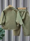 Stylish boys cargo pocket set in a comfortable cotton blend perfect for playtime and adventures The outfit features multiple pockets for carrying treasures