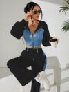 Skyline Chic Two Piece Set Flatlay of a stylish zip up hoodie and wide leg pants in a complementary color scheme Perfect for spring or fall