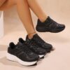 Newness Elevated Comfort Chunky Platform Sneakers A stylish close up showcasing the platform sole detailing and arch support