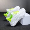 Spring Breeze Girls White  Lime Green Sneakers Comfortable and stylish lace up sneakers perfect for school or play Featuring a cushioned EVA sole and breathable upper