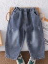 Stylish boys two piece autumnwinter outfit featuring a trendy letter print hoodie and comfortable jeans perfect for back to school holidays or parties