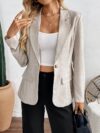 City Chic Womens Elegant Casual Blazer in a flattering loose fit perfect for spring or fall This single button jacket is shown in versatile styling ideal for the office or a casual outing