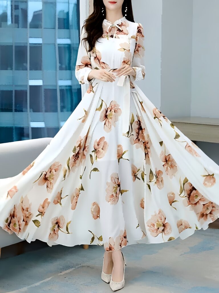 Effortlessly chic Casablanca Floral Print Maxi Dress from Newness, featuring a stunning floral print and flowing maxi length.