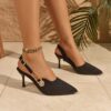 Newness Midnight Hour Black Stiletto Heels Elevate your style with these elegant and comfortable black stiletto heels perfect for any occasion
