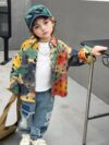 Stylish boys two piece outfit ripped denim jeans and a casual shirt perfect for outdoor play Newness