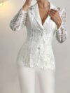 Springtime Chic Womens Elegant Suit Jacket in versatile color perfect for spring and summer occasions