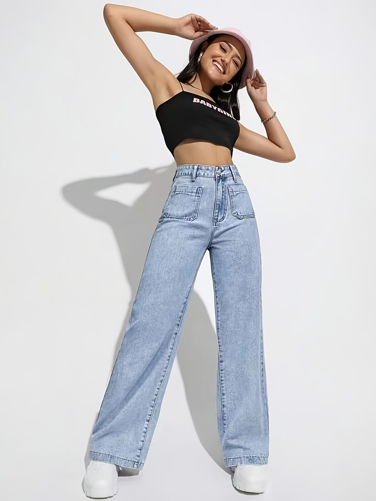 Effortless Chic High Waisted Wide Leg Jeans by Newness Flattering wide leg silhouette high waisted design comfortable fit Perfect for any occasion