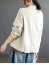 Stylish Desert Bloom womens beige blazer relaxed fit Asian inspired details perfect for office or casual wear