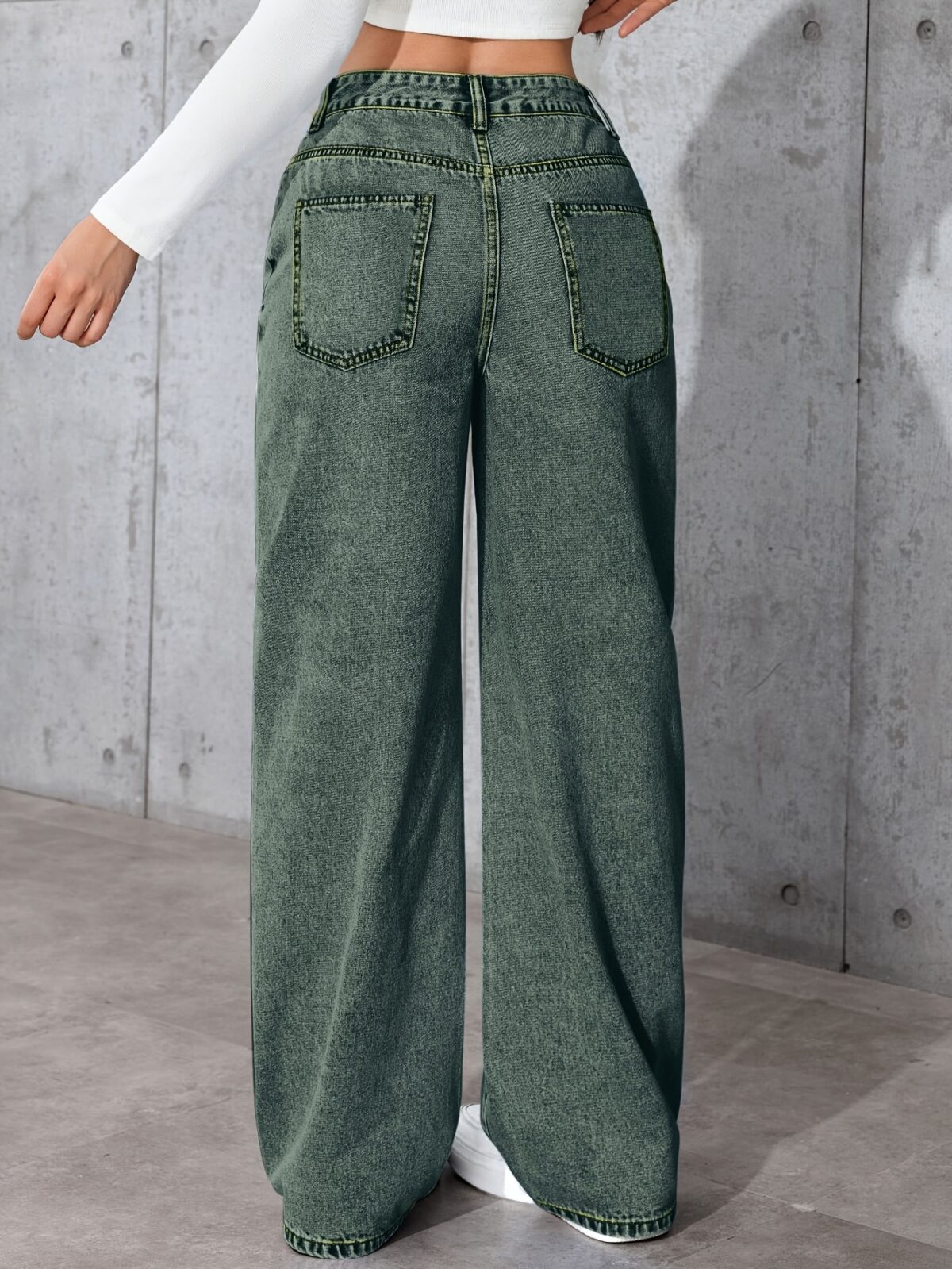 Newness Effortless Chic Wide Leg Jeans A model effortlessly rocks our wide leg jeans perfect for any season