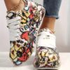 Newness Cityscape Printed Casual Sneakers Elevate your street style with these breathable and chic sneakers perfect for all day wear Featuring a stylish cityscape print