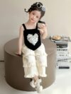 Sweet Summer Days Girls Lace Pants Set A charming girls outfit in soft cotton blend lace pants and top perfect for summer