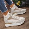 Newness Urban Chic Womens High Top Sneakers Stylish and comfortable high top sneakers perfect for everyday wear or a night out
