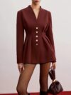 City Chic Womens Polyester Blazer in versatile springfall color Sophisticated yet casual perfect for work or weekend