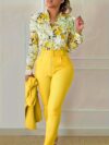 The Newness Chongzhong Elegant Floral Pants Set a comfortable and stylish floral pants set perfect for any season Features a flattering fit and durable fabric