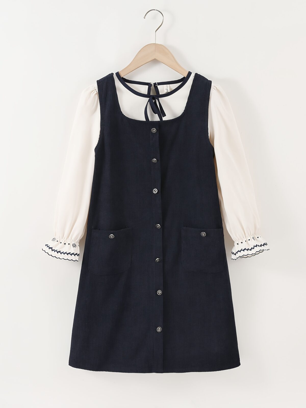 Adorable girls vest dress set in honey color perfect for spring and fall Machine washable and comfortable