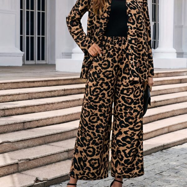 The Newness Milan Luxe Leopard Print Set A chic and effortlessly stylish two piece set perfect for work or weekend Featuring a luxurious leopard print