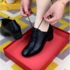 Newness Noir Pointed Block Heels Classic black pointed toe block heels showcasing comfort and elegance Perfect for any occasion