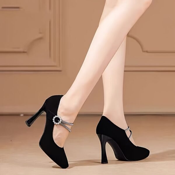 Newness Noir Nights Black Stiletto Heels Elevate your style with our elegant black stiletto heels designed for both comfort and sophistication