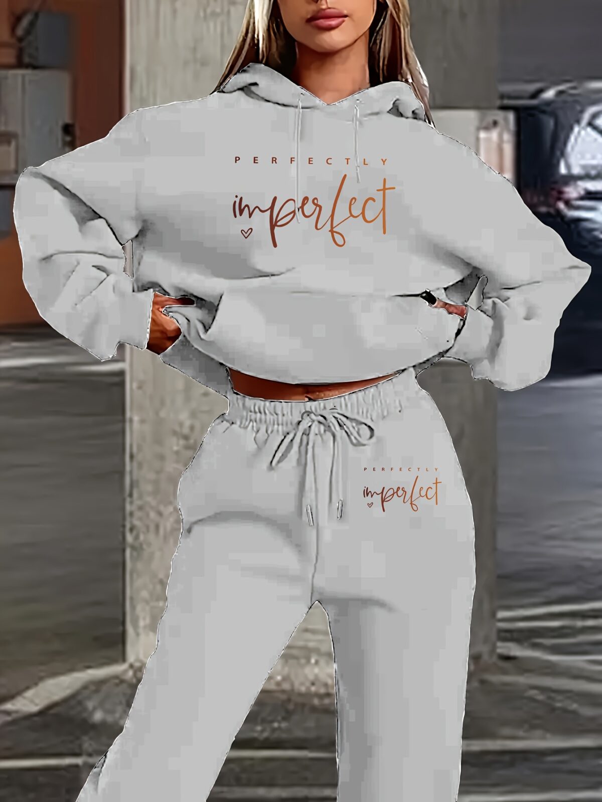 The Newness Perfectly Imperfect Casual Loungewear Set A stylish and comfortable loungewear set perfect for relaxing at home Features a relaxed fit and subtly imperfect details for added charm