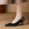 Newness Cairo Matte Black Pumps Sleek comfortable black heels perfect for any occasion
