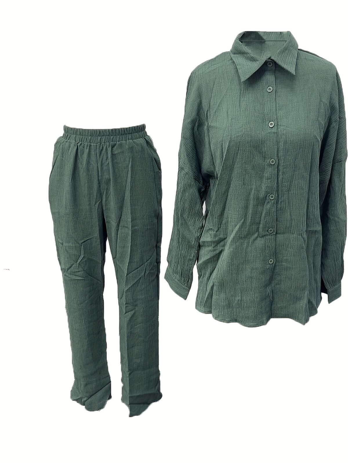 Newness Effortless Chic Two Piece Pant Set in luxurious polyester Flattering silhouette perfect for any occasion