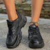 Newness Metropolitan Black Platform Sneakers Elevate your style with these chic and comfortable black platform sneakers perfect for any occasion