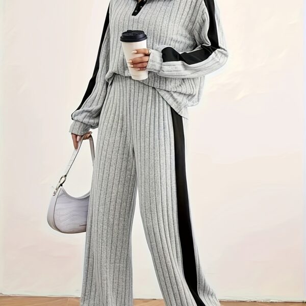 The Newness Milan Casual Suit Set in versatile color. This chic and comfortable suit is perfect for any autumn occasion.
